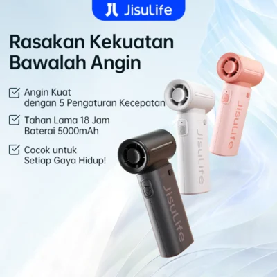 JISULIFE Kipas Angin Portable Life9 High-speed 5 Level Baterai 5000mAh Kipas Mini 