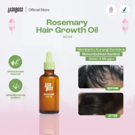 LashBoss Rosemary Hair Growth Oil Minyak Penumbuh Rambut Alami untuk Rambut Lebih Sehat dan Kuat