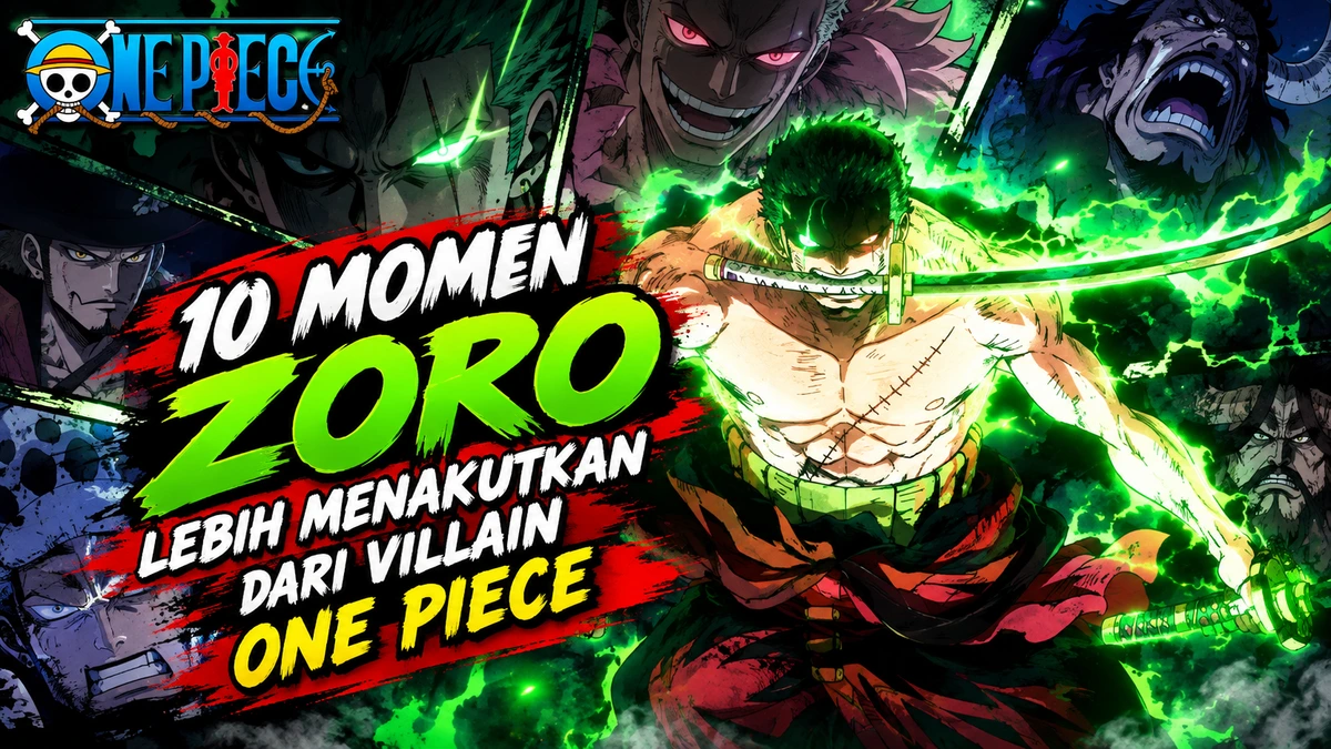 10 Momen Zoro Lebih Menakutkan dari Villain One Piece